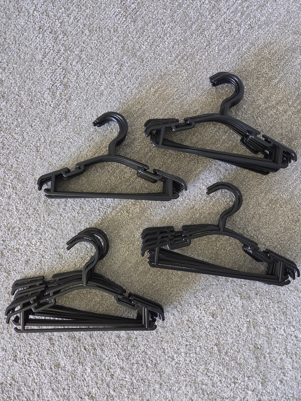Black Plastic Kids Hangers - Pack of 40